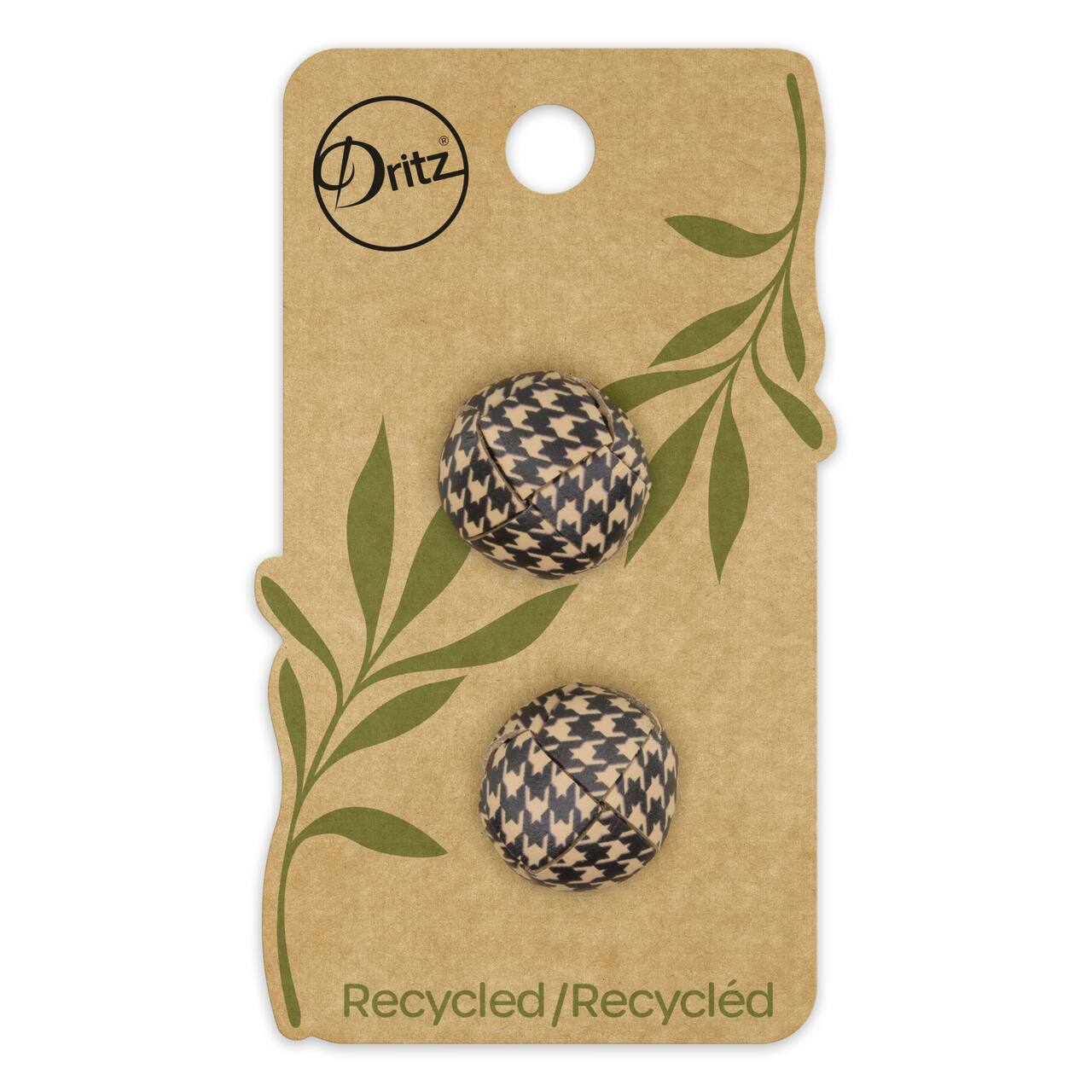 Dritz® 18mm Herringbone Recycled Leather Round Buttons, 6ct.